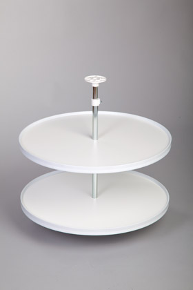 Set of two round melamine shelves, 30''