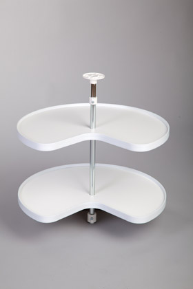 Set of 2 Kidney melamine shelves, 30''