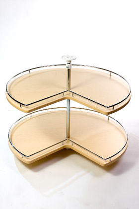 Set of 2 Kidney melamine shelves with chrome wire, 28''